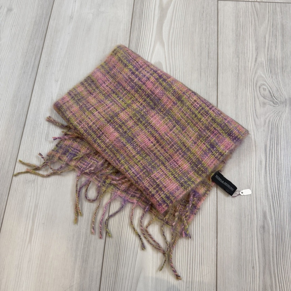 NEW‎ REDfish DESIGNS 100% Mohair Oblong Rectangular Scarf 12" X 62"
